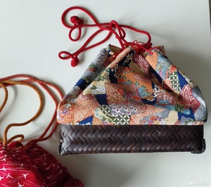 Японская сумочка с плетёным дном