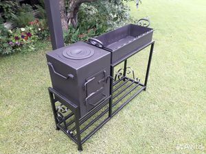 Мангал с печкой под казан