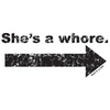 белая маечка с надписью "She is a whore"
