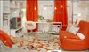 Оформить комнату в оранжево-белых тонах