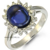 Серебряное кольцо с синей вставкой