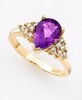 14k Gold Amethyst (1-1/3 ct. t.w.) and Diamond (1/6 ct. t.w.) Ring