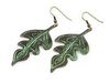 Leaves Nature Oak Leaf Metal Dangle Hook Earrings