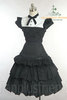 Gothic Lolita: Neat Square Collar Patch Trimming Dress*black