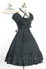 Dolly Gothic Lolita: Cross Straps Collar Shirred Bust Jumper*black