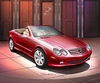 Mercedes SL red cabrio