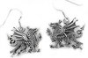 Sterling Silver Medieval Scary DRAGON Hook Earrings