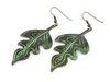 Leaves Nature Oak Leaf Metal Dangle Hook Earrings