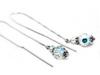 Sterling Silver Aurora Crystal Ear Threader Earrings