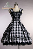 Gothic Lolita Heart Pocket&Frill Scallop Winter Plaid Dress/JSK