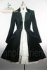 Gothic Lolita: Black Velveteen 2 pieces Tail Long Jacket