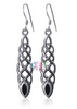 Reconstituted Onyx Sterling Silver Dangle Earrings