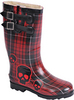 Chooka - Skulls Plaid - Red Plaid Rubber Rain Boot