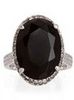 Oval Black Cocktail Ring Size 7