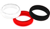 Комплект пластиковых браслетов из 3х штук: белого, красного и черного цветов