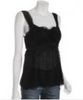 black crinkled silk chiffon bra top