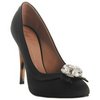 Giuseppe Zanotti black satin detail jeweled pumps