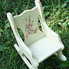 Vintage Dolly Rocking Chair with Sweet Bunny Decals