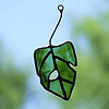 Funky Green Wine Bottle Aspen Leaf