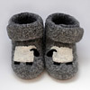 Sleepy Sheep on Felted Light Gray Ankle Booties