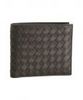 brown basket-woven bi-fold wallet