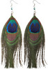 peacock feather earrings