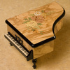Sorrento Grand Piano Floral on Olive Wood Jewelry Box