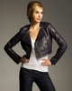 Cropped Leather Motorcycle Jacket