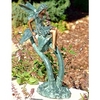 Mushroom Fairy Solid Bronze Garden Sculpture