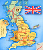 огромная карта Британии на стену
