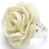 White Carved Flower Ring