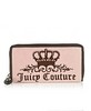 Juicy Couture Velour Money Pieces Zip Clutch, Pink