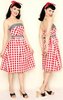 Checkered Strapless Dress - Country Girl