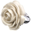 White Carved Flower Ring