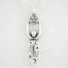 Lunar Goddess with Celestial Symbols in Sterling Silver on a 16" Box Chain