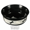 Миска TRIXIE для пса керамика с рисунком косточки 1750мл ф25см 24423