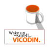 Чашка бело-оранжевая Smell the Vicodin