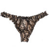lace overlay gold satin thong