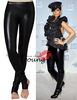 Shiny Black Leather Look Wet Leggings Size 8