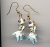 Blue Gold Fish Earrings