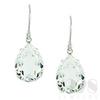 Silver Tone Clear Crystal Large Teardrop Earrings