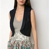 pleated shoulder vest