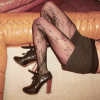 black patterned tights