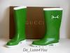 GUCCI FOREST GREEN WHITE RAIN BOOTS