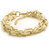 White Double Strand Chain Bracelet