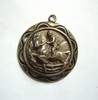 French Vintage Round pendant with Horse rider