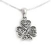 Celtic Knot Shamrock Sterling Silver Pendant Necklace