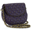 Zip Flap Studded Purple Quilted Cross Body Bag