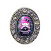 GOTHIC PINK HEAD CRYSTAL-FRAMED RING