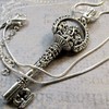 Alice in Wonderland Old Fashioned Silver Deluxe Skeleton Key Pendant Necklace
